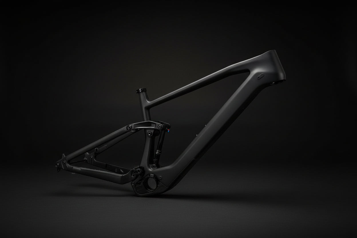 cube carbon fully e-bike DCB F160e Fuel EXe Style Full Suspension E Bike Frameset with All E-Parts, Small / UD Black Matte