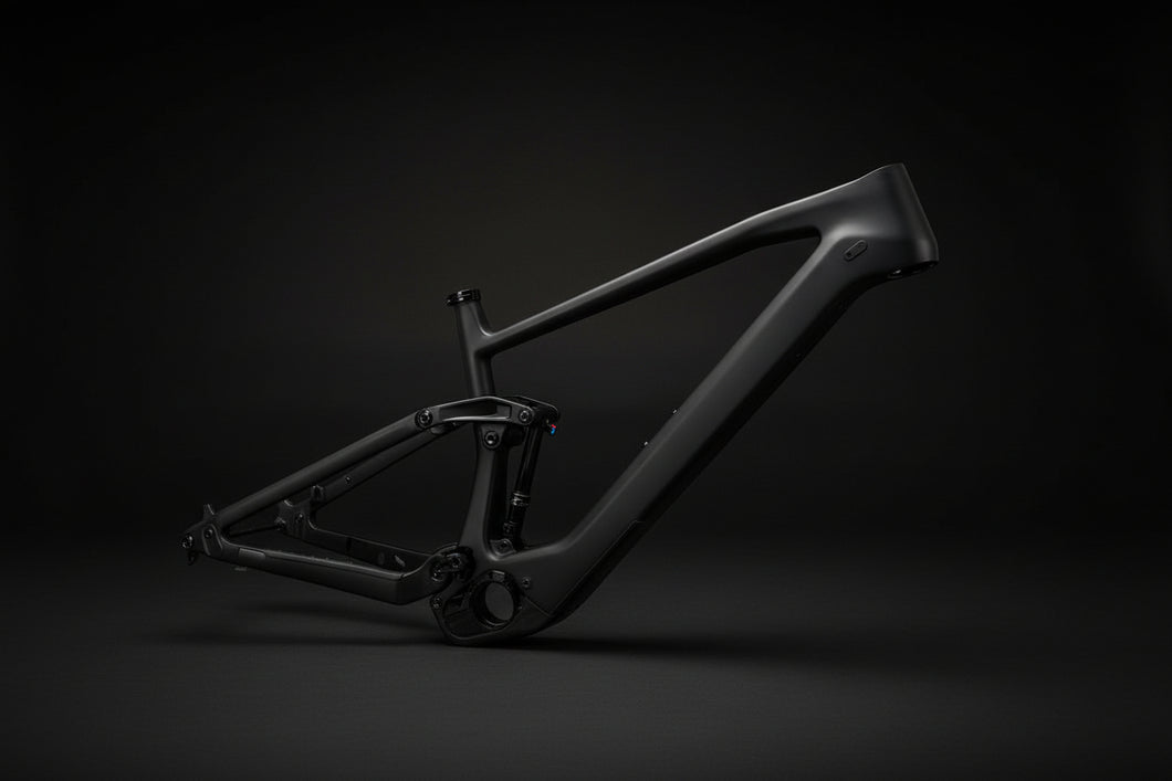 e bike carbon fully DCB F160e Fuel EXe Style Full Suspension E Bike Frameset with All E-Parts, Small / UD Black Matte