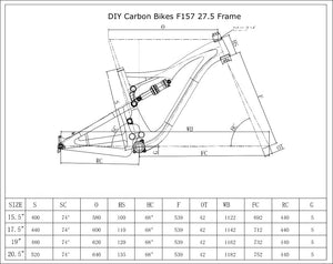DCB F157 Pivot Mach Style Carbon Full Suspension Frame 27.5 - DIY Carbon Bikes